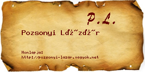 Pozsonyi Lázár névjegykártya